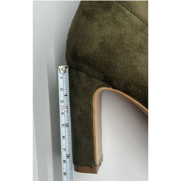 SHOES BY FLOR / Army JM / Olive Suede / Over The Knee / With Block Heel / Size 6 - Picture 4 of 6